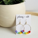  Rainbow Star Hoop Earrings
