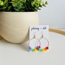 Rainbow Star Hoop Earrings