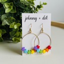  Rainbow Star Hoop Earrings