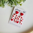  Red Heart Clay U-Shaped Earrings