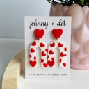  Red Heart Clay U-Shaped Earrings