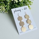  Golden Honeycomb Dangle Earrings