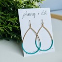  Coastal Teal Teardrop Coated Hoops