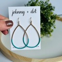  Coastal Teal Teardrop Coated Hoops