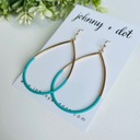  Coastal Teal Teardrop Coated Hoops