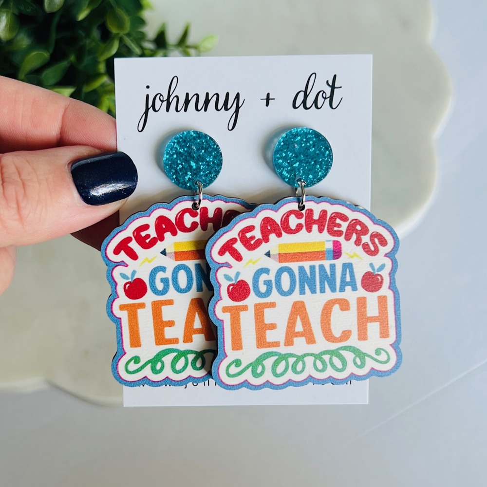 Teacher Classroom Wooden Earrings