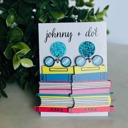 Book Stack Teacher Classroom Wooden Earrings