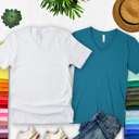  Bella + Canvas Longer Length Ultra Soft Premium V-Neck Tee Shirt