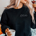  3 Cute Ghosts Pocket Fall & Autumn Graphic Sweatshirt | Halloween Shirt