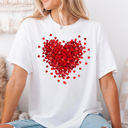  3D Heart Love Mini Hearts Valentine's Day Graphic Tee, Valentines Shirt