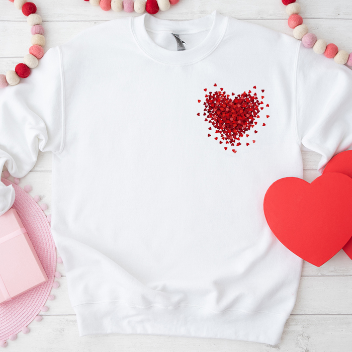 3D Hearts Pocket Valentine's Day Love Sweatshirt, Valentines Shirt, Valentines Sweatshirt