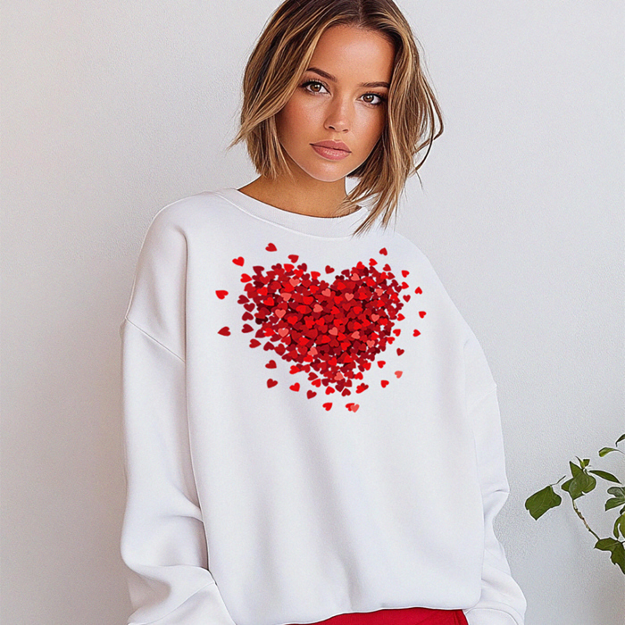 3D Hearts Valentine's Day Love Graphic Sweatshirt, Valentines Shirt, Valentines Sweatshirt