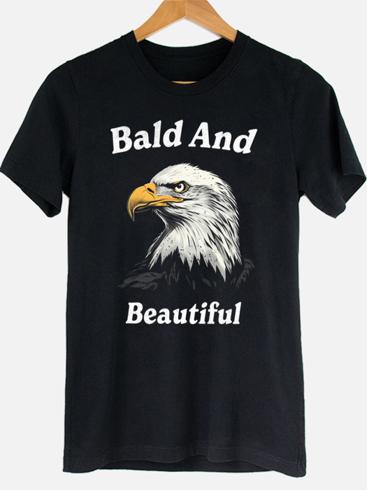 Bald & Beautiful Patiotic Eagle USA Graphic Tee | 4th Of July Tee