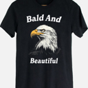  Bald & Beautiful Patiotic Eagle USA Graphic Tee | 4th Of July Tee
