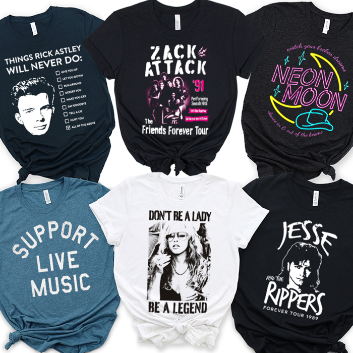 Throwback Music Band & Concert Graphic Tees