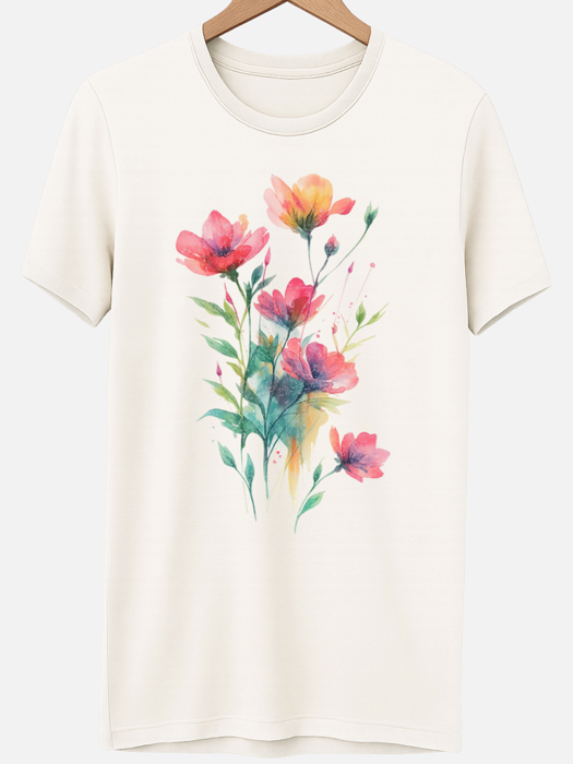 Watercolor Floral Bouquet Wildflower Floral Graphic Tee | Floral Shirt