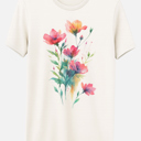  Watercolor Floral Bouquet Wildflower Floral Graphic Tee | Floral Shirt