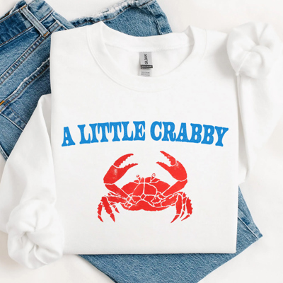 A Little Crabby Funny Ocean & Summer Graphic Sweatshirt | Mood Shirt