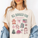  All Booked For Christmas Book Lovers Graphic Tee