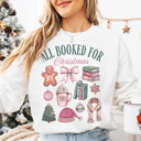  All Booked For Christmas Collage Book Lovers Graphic Sweatshirt