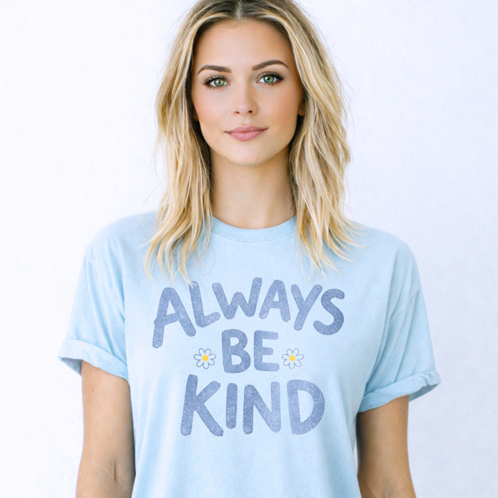 Always Be Kind Floral Daisy Happy Positive Graphic Tee