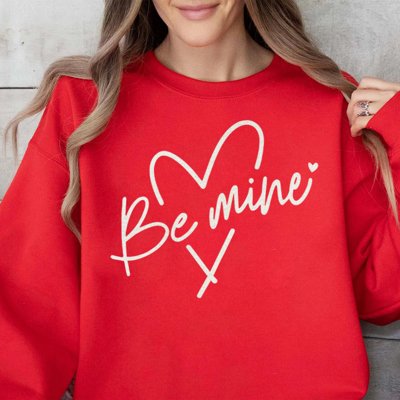 Be Mine Heart Valentine's Day Graphic Sweatshirt