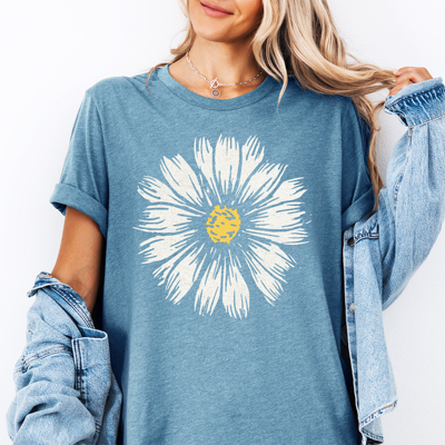 Daisy Flower Happy Boho Floral Graphic Tee