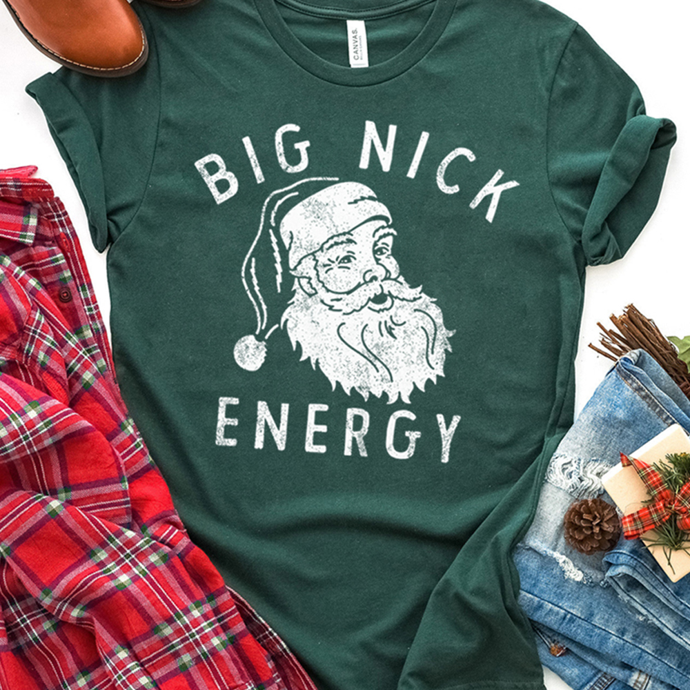 Big Nick Energy Funny Christmas Graphic Tee