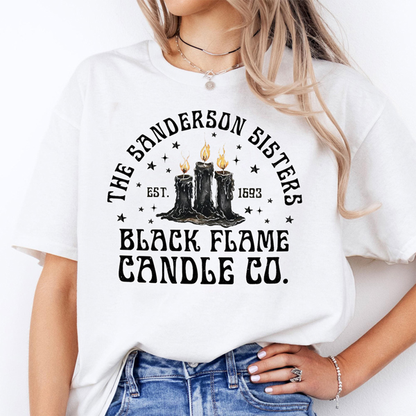 Black Flame Candle Co Hocus Pocus Sanderson Sisters 90's Witch Halloween Movie Graphic Tee