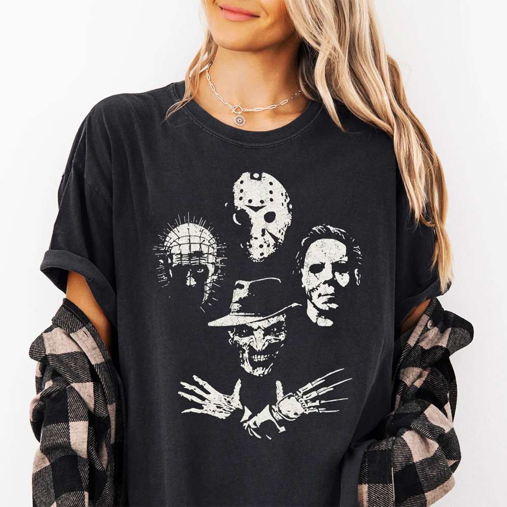 Bohemian Rhapsody Scary Movie Halloween Faces Graphic Tee