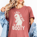  I Put The Boo In Booty Funny Ghost Halloween Graphic Tee