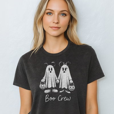 Boo Crew Mickey Ghost Magical Fall & Autumn Graphic Tee | Halloween Shirt