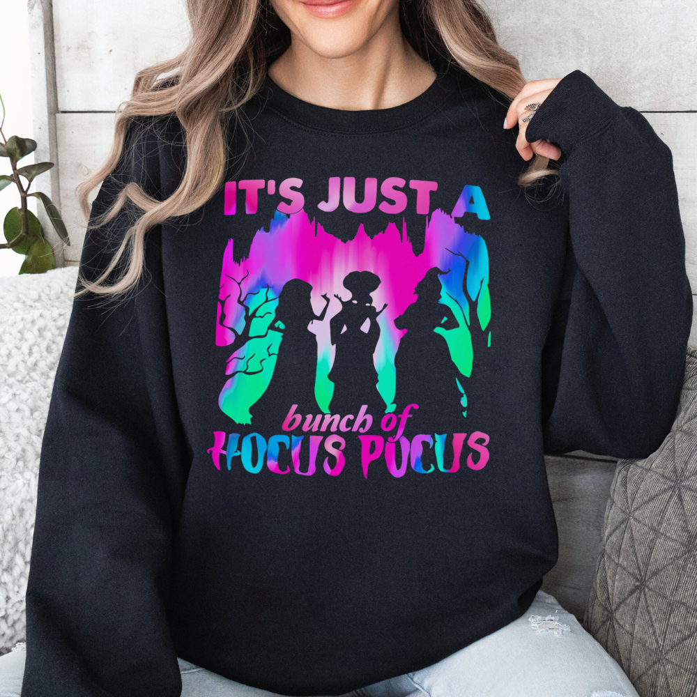 It's Just A Bunch Of Hocus Pocus Watercolor Halloween Graphic Sweatshirt