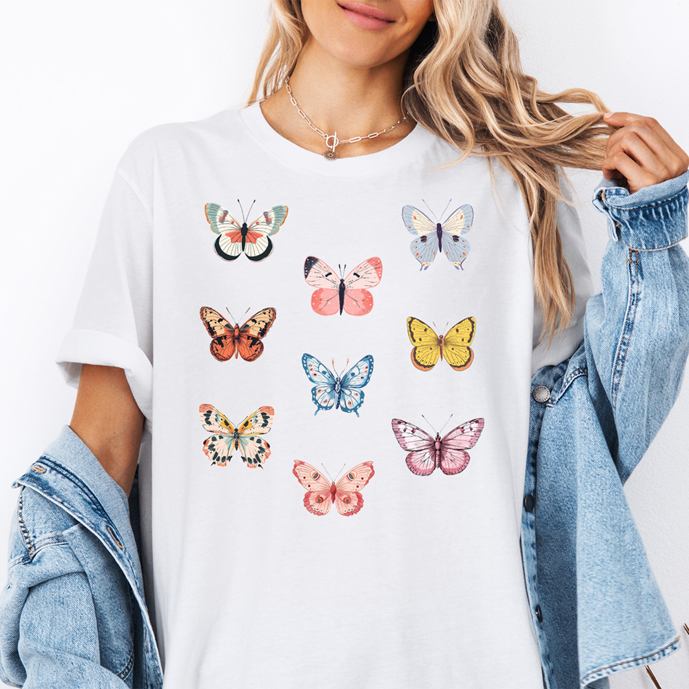 Butterfly Retro Boho Collage Nature Graphic Tee