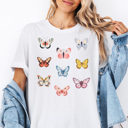  Butterfly Retro Boho Collage Nature Graphic Tee