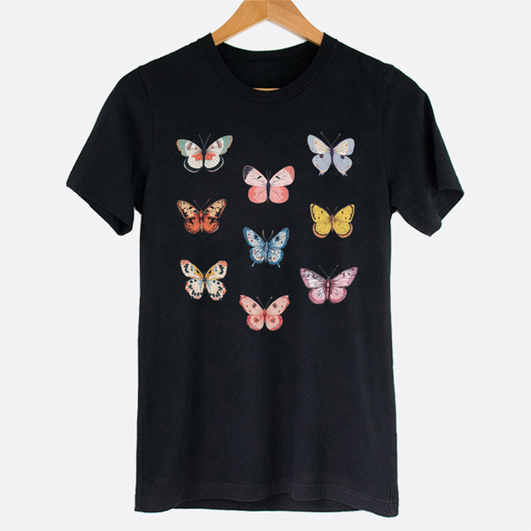 Butterfly Retro Boho Collage Nature Graphic Tee