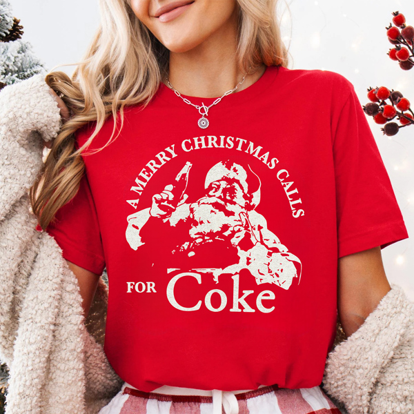 A Merry Christmas Calls For Coke Nostalgic Christmas Graphic Tee