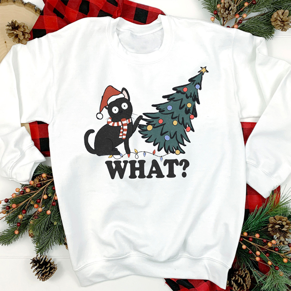 Cat Tree Undecorator Hilarious Christmas Graphic Sweatshirt