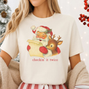  Vintage Santa & Deer Retro Merry Christmas Graphic Tee | Christmas Tee