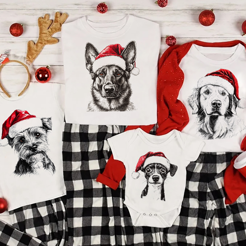 Favorite Holiday Dog & Christmas Hats Animal Lover Graphic Tees