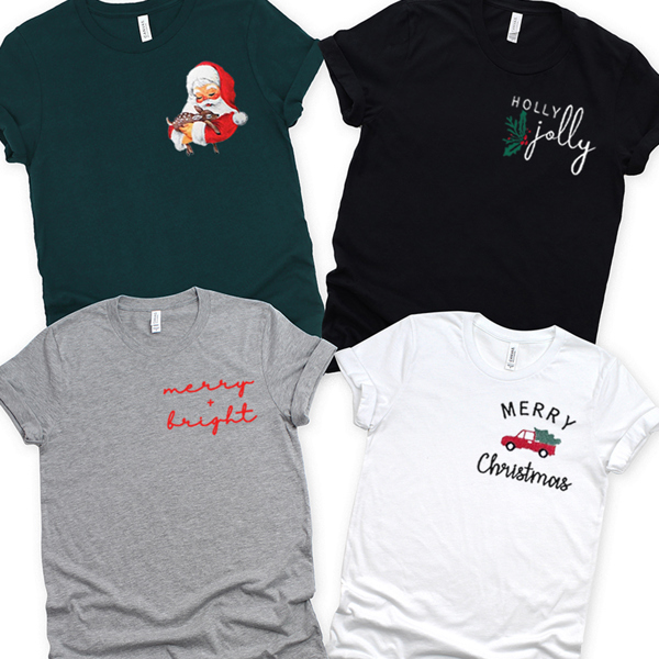 Sweet And Festive Christmas Pocket Graphic Tees