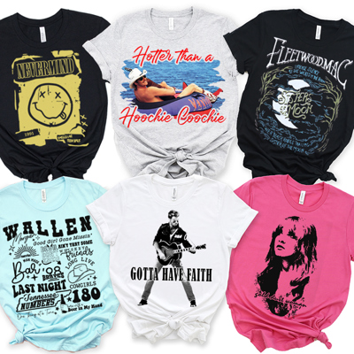 Classic Throwback Music Graphic Tees