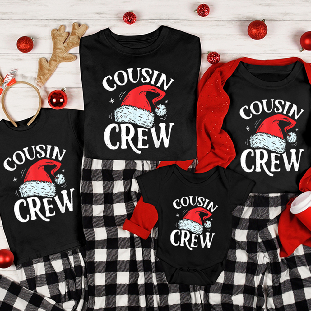 Cousin Crew Fun Family Christmas Group Graphic Tee