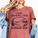  Camp Crystal Lake Summer 1980 Halloween Scary Movie Graphic Tee