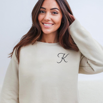 Custom Initial Unique Personalized Gift Graphic Sweatshirt