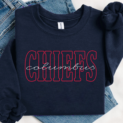 Custom Team Mascot Outline Personalized Football Graphic Sweatshirt | Team Shirt