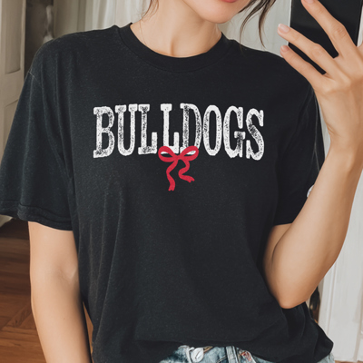Custom Bow & Team Mascot Vintage Personalized Football Graphic Tee | Team Shirt
