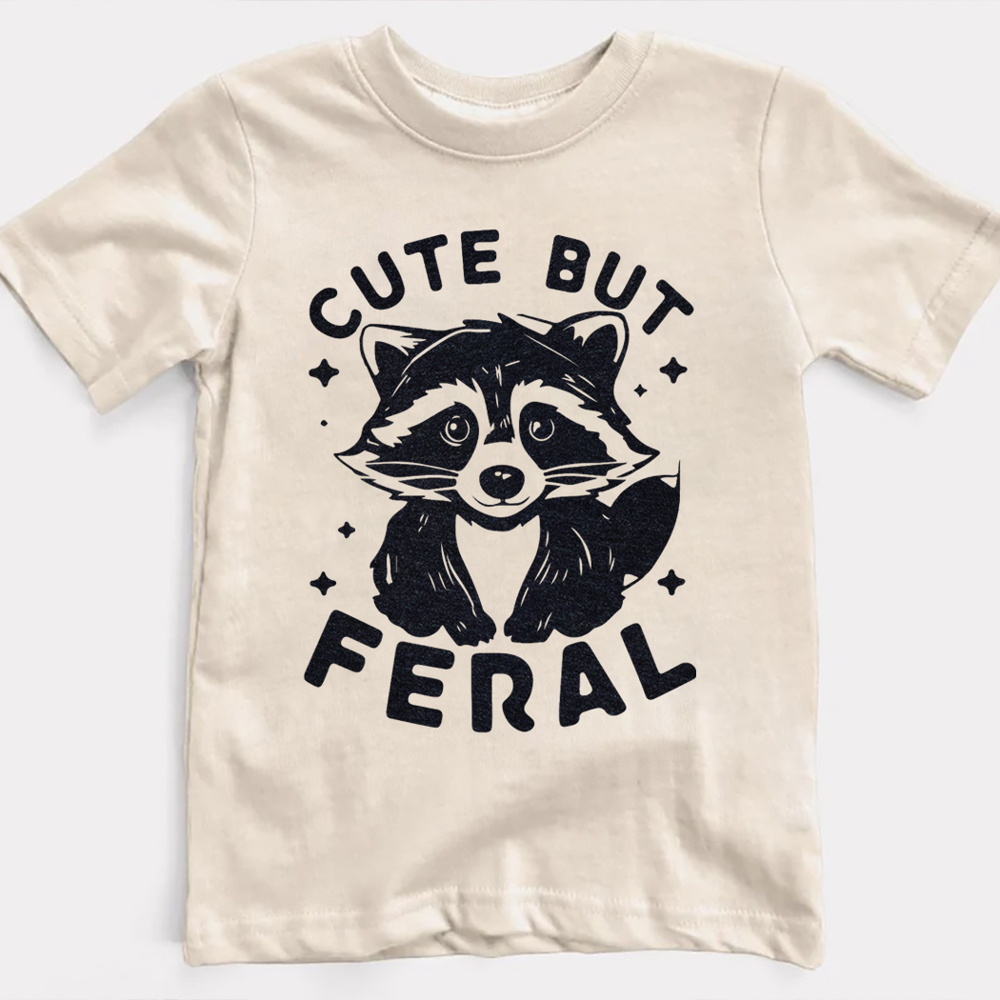 Cute But Feral Raccoon Adorable Graphic Tee