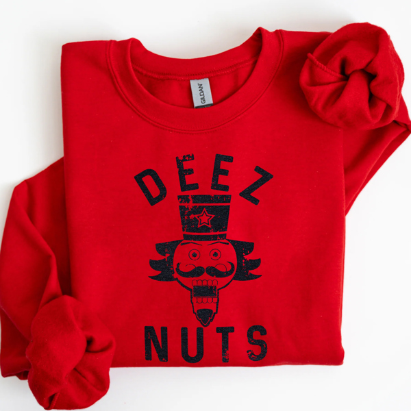 Deez Nuts Funny Nutcracker Christmas Graphic Sweatshirt