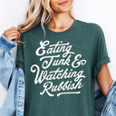  Eating Junk & Watching Rubbish Funny Christmas Graphic Tee